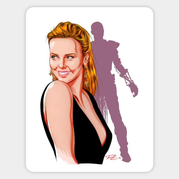 Charlize Theron - An illustration by Paul Cemmick Sticker by PLAYDIGITAL2020
